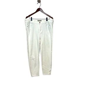 Liverpool Jeans Company Women’s Size 14 Distressed Raw Hem Jeans White Denim